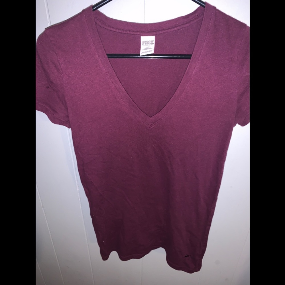 Pink V neck shirt